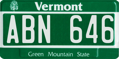 VT license plate ABN646