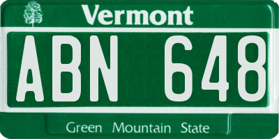 VT license plate ABN648