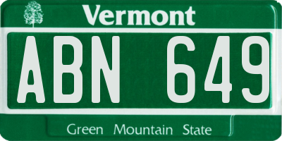 VT license plate ABN649