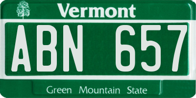 VT license plate ABN657