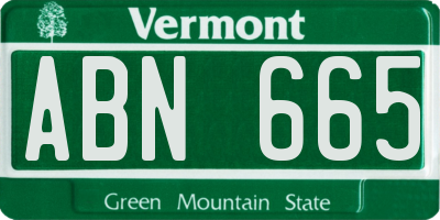 VT license plate ABN665