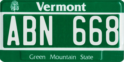 VT license plate ABN668