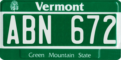 VT license plate ABN672