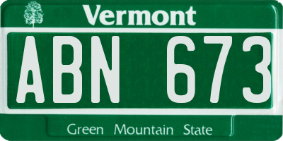 VT license plate ABN673