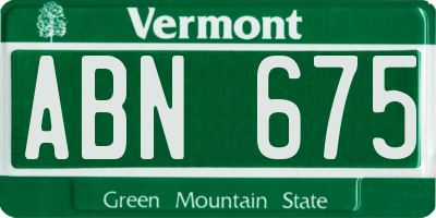 VT license plate ABN675