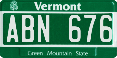 VT license plate ABN676