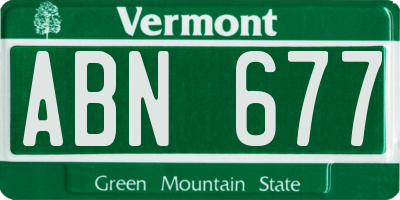 VT license plate ABN677