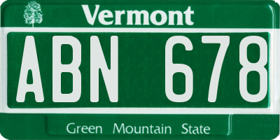 VT license plate ABN678