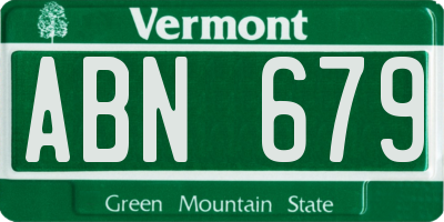 VT license plate ABN679