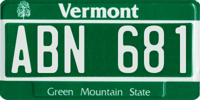 VT license plate ABN681