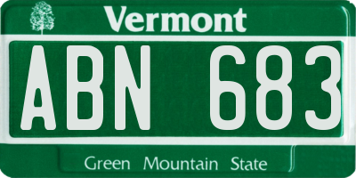 VT license plate ABN683