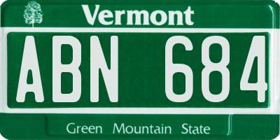 VT license plate ABN684