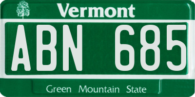 VT license plate ABN685