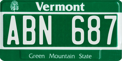 VT license plate ABN687