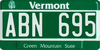 VT license plate ABN695