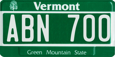 VT license plate ABN700