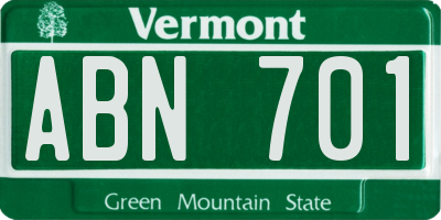 VT license plate ABN701