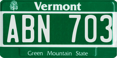 VT license plate ABN703