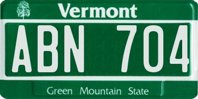 VT license plate ABN704