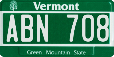 VT license plate ABN708