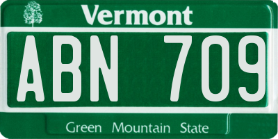 VT license plate ABN709