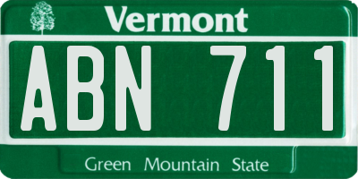 VT license plate ABN711