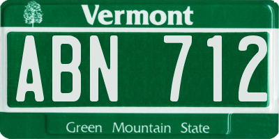 VT license plate ABN712