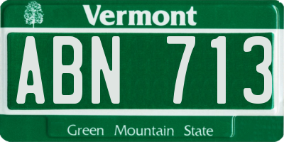 VT license plate ABN713