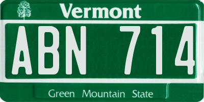 VT license plate ABN714