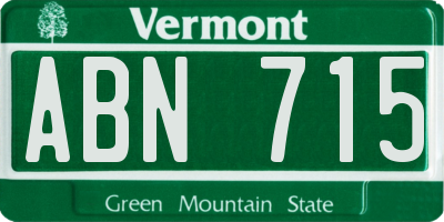 VT license plate ABN715