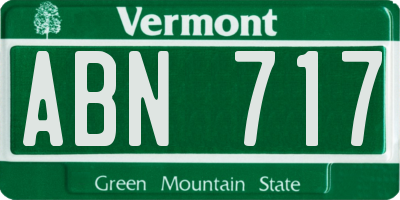 VT license plate ABN717