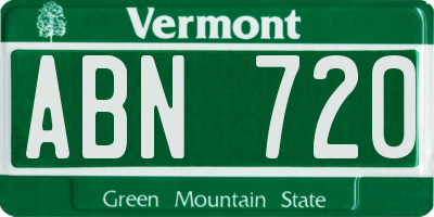 VT license plate ABN720