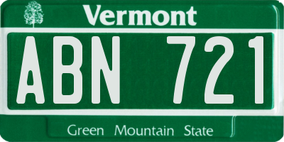 VT license plate ABN721