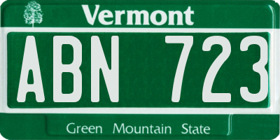 VT license plate ABN723