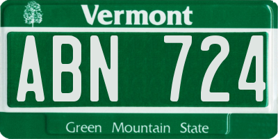 VT license plate ABN724