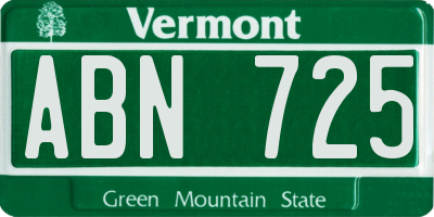 VT license plate ABN725