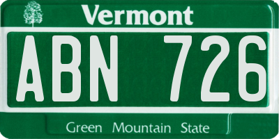 VT license plate ABN726