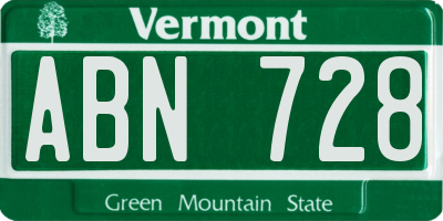 VT license plate ABN728