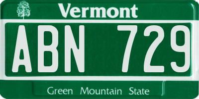 VT license plate ABN729