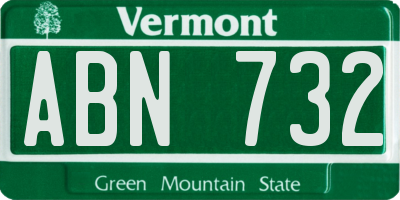 VT license plate ABN732