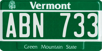 VT license plate ABN733