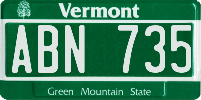 VT license plate ABN735