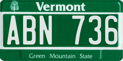 VT license plate ABN736