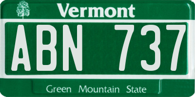 VT license plate ABN737