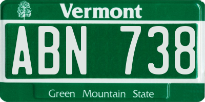 VT license plate ABN738