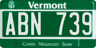 VT license plate ABN739