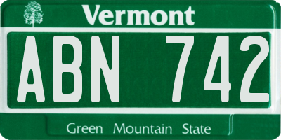 VT license plate ABN742