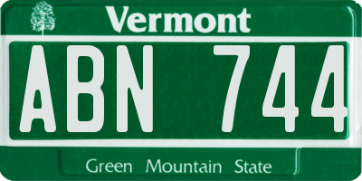 VT license plate ABN744