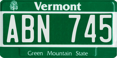 VT license plate ABN745