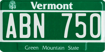 VT license plate ABN750